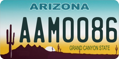 AZ license plate AAM0086