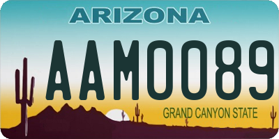 AZ license plate AAM0089