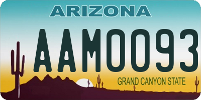 AZ license plate AAM0093