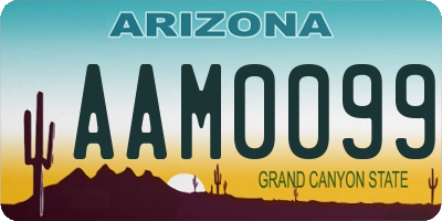 AZ license plate AAM0099