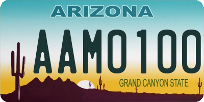 AZ license plate AAM0100