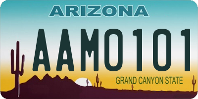 AZ license plate AAM0101