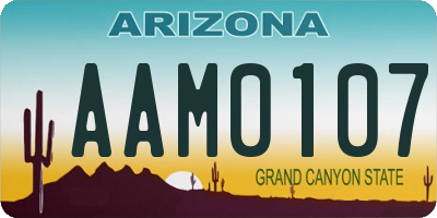 AZ license plate AAM0107