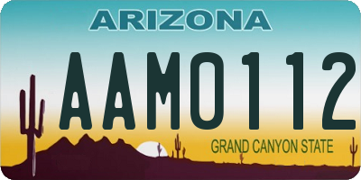 AZ license plate AAM0112