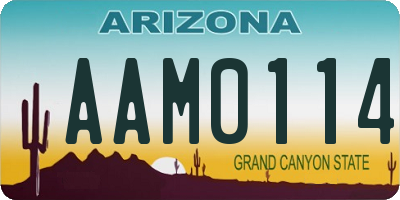 AZ license plate AAM0114