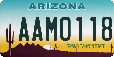 AZ license plate AAM0118