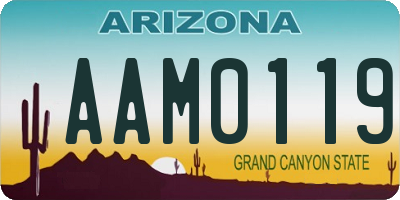 AZ license plate AAM0119