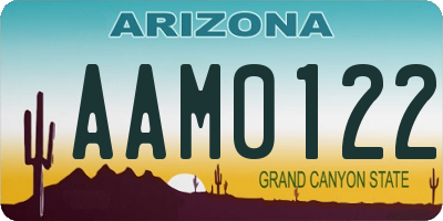 AZ license plate AAM0122