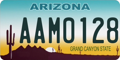 AZ license plate AAM0128