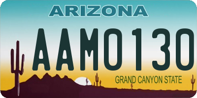 AZ license plate AAM0130