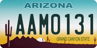 AZ license plate AAM0131