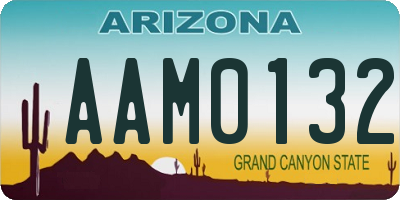 AZ license plate AAM0132