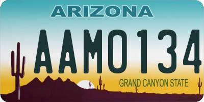 AZ license plate AAM0134