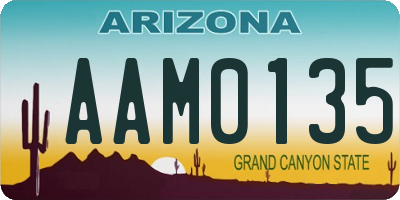 AZ license plate AAM0135