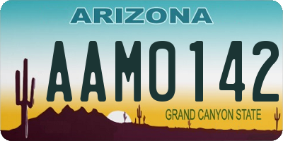AZ license plate AAM0142