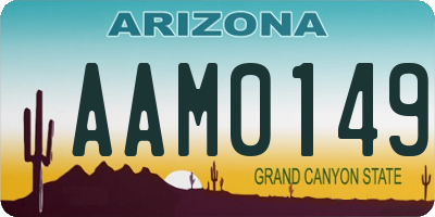 AZ license plate AAM0149