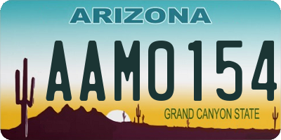 AZ license plate AAM0154