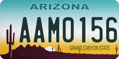 AZ license plate AAM0156