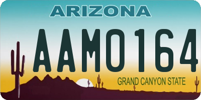 AZ license plate AAM0164