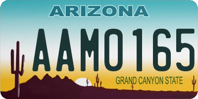 AZ license plate AAM0165