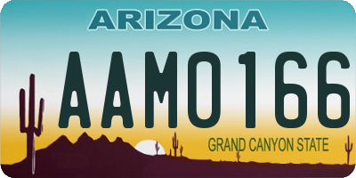 AZ license plate AAM0166