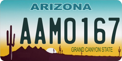 AZ license plate AAM0167