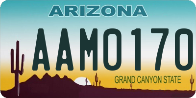 AZ license plate AAM0170