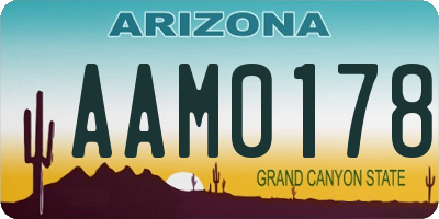 AZ license plate AAM0178