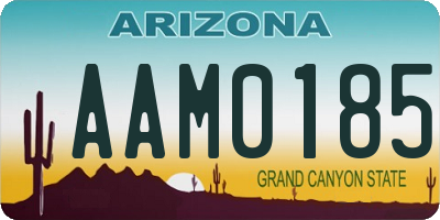 AZ license plate AAM0185