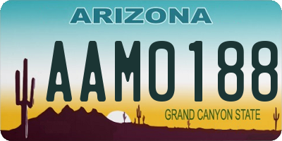 AZ license plate AAM0188