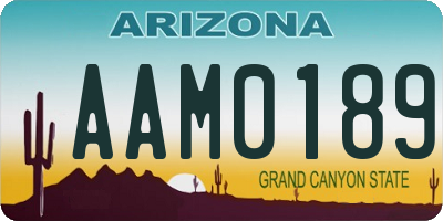 AZ license plate AAM0189