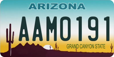 AZ license plate AAM0191