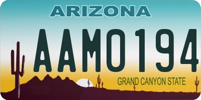 AZ license plate AAM0194