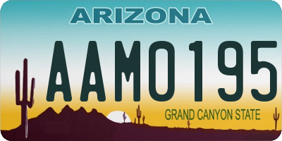 AZ license plate AAM0195