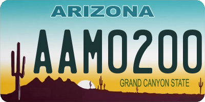 AZ license plate AAM0200