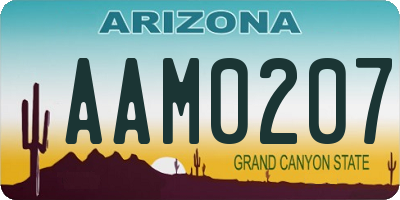 AZ license plate AAM0207