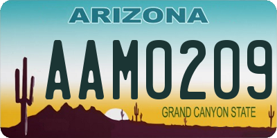 AZ license plate AAM0209