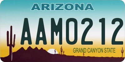 AZ license plate AAM0212