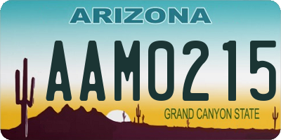 AZ license plate AAM0215