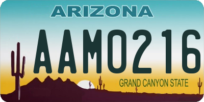 AZ license plate AAM0216