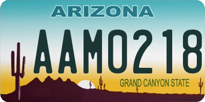 AZ license plate AAM0218