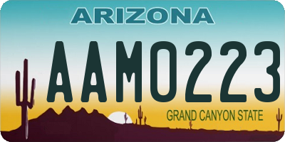 AZ license plate AAM0223