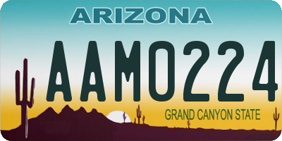 AZ license plate AAM0224