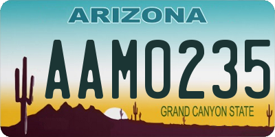 AZ license plate AAM0235