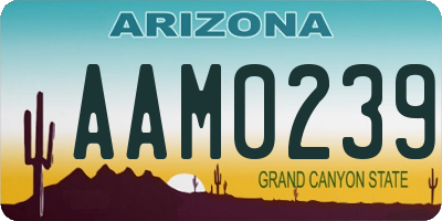 AZ license plate AAM0239