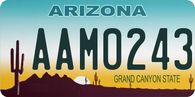 AZ license plate AAM0243