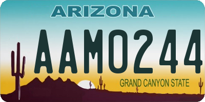 AZ license plate AAM0244