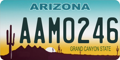 AZ license plate AAM0246