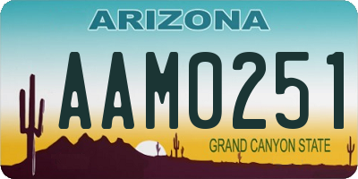 AZ license plate AAM0251