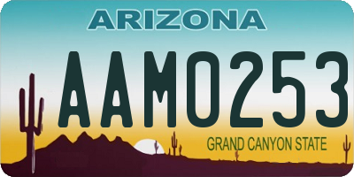 AZ license plate AAM0253